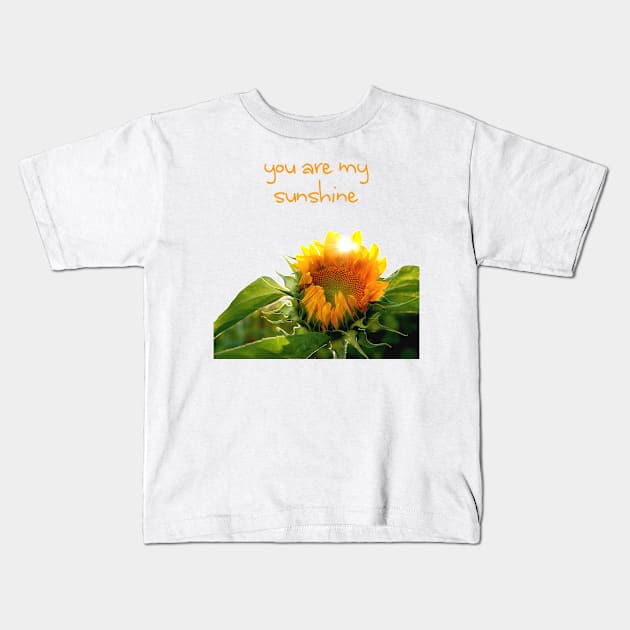 sunflower burst (you are my sunshine) Kids T-Shirt by mystudiocreate